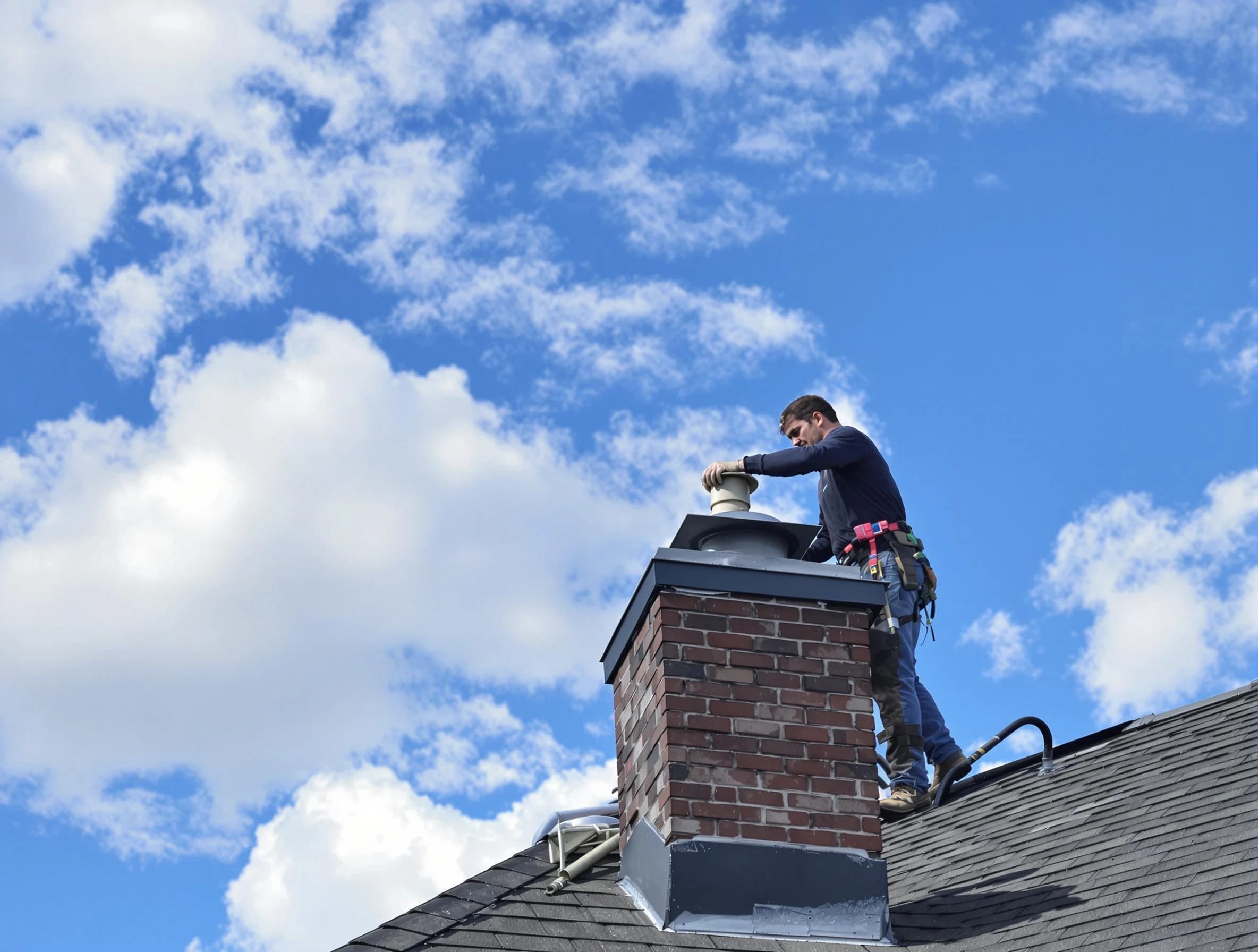 Plain City Chimney Sweep installing a sturdy chimney cap in Plain City, UT