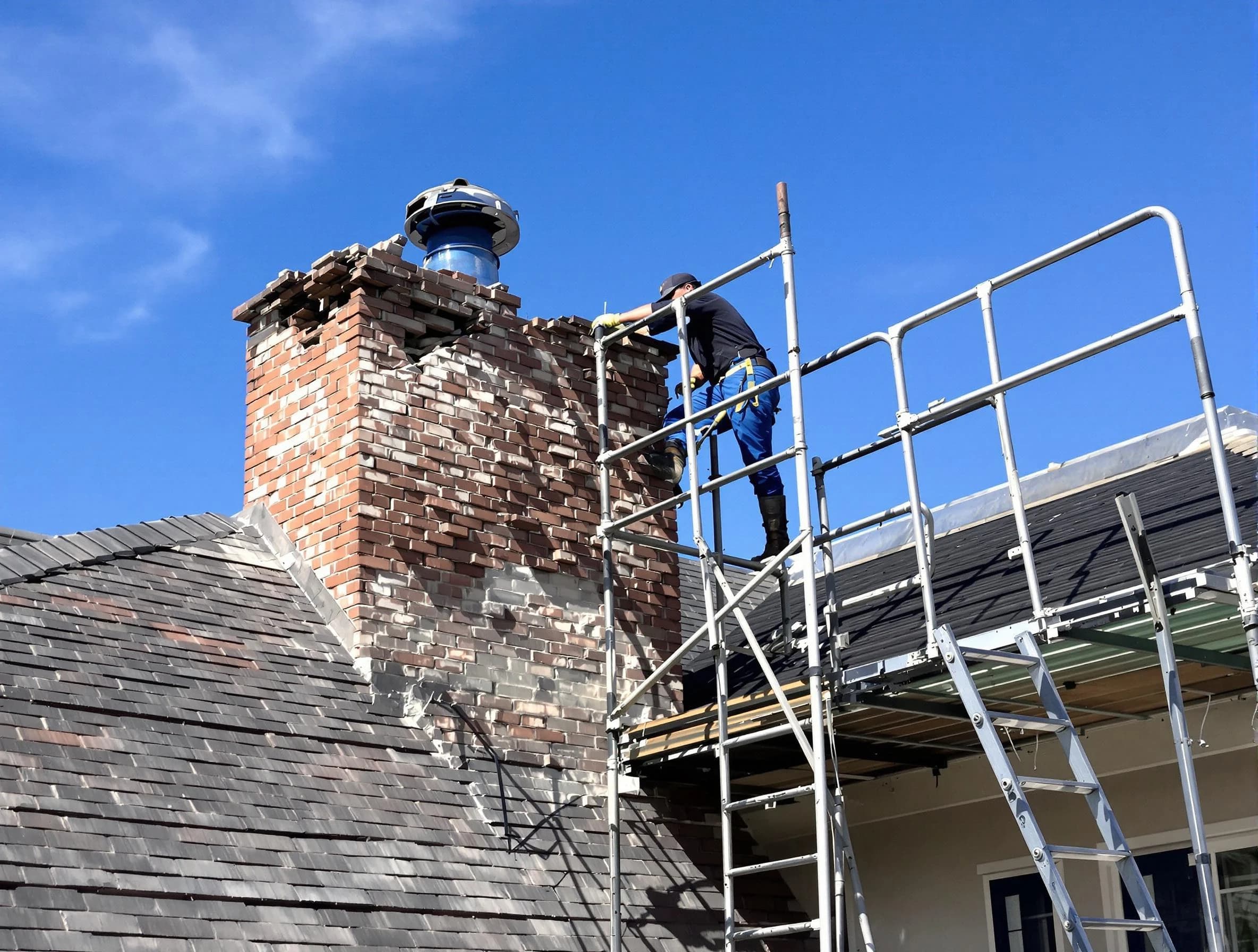 Rebuilding a chimney structure by Plain City Chimney Sweep in Plain City, UT