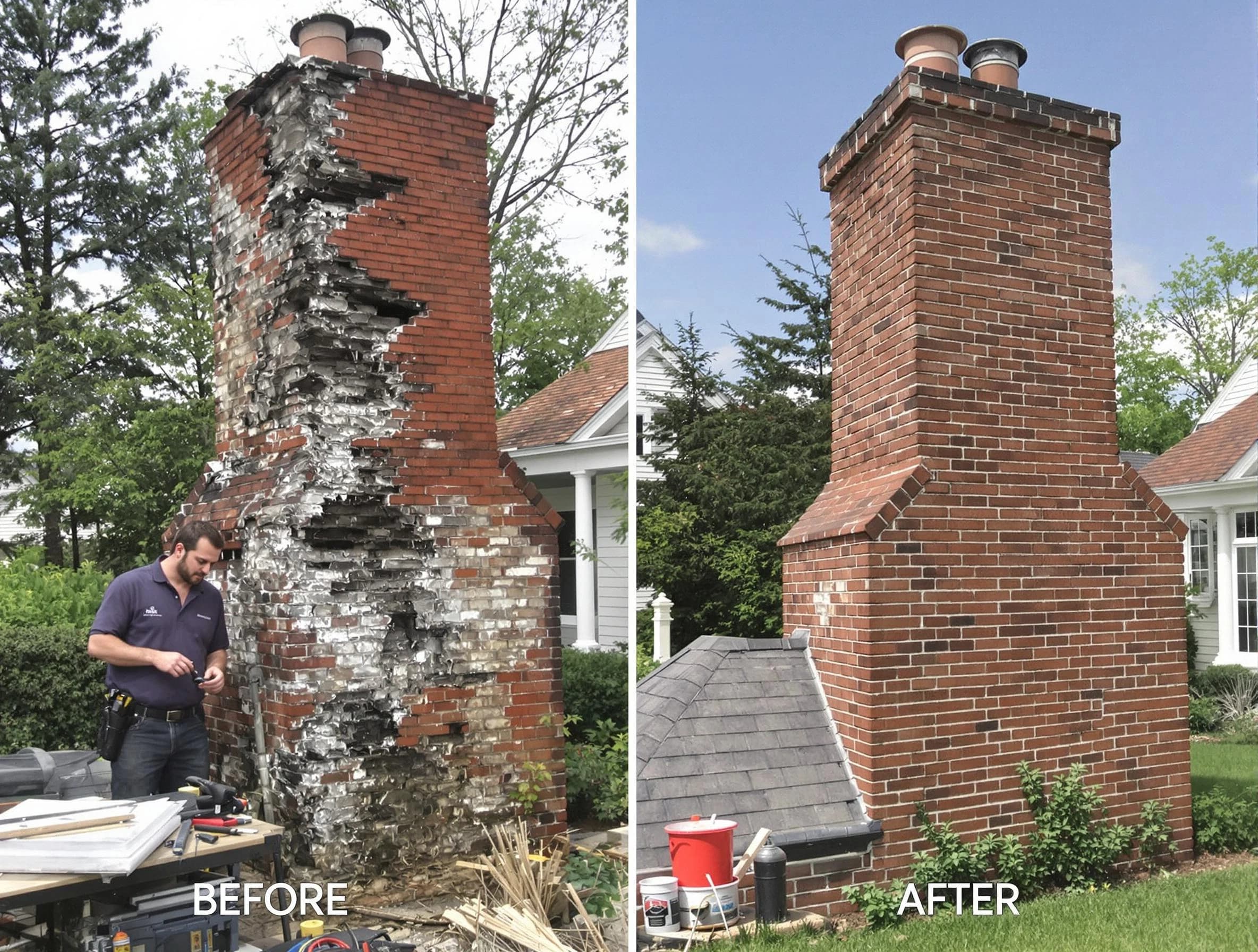 Plain City Chimney Sweep performing a full chimney restoration in Plain City, UT