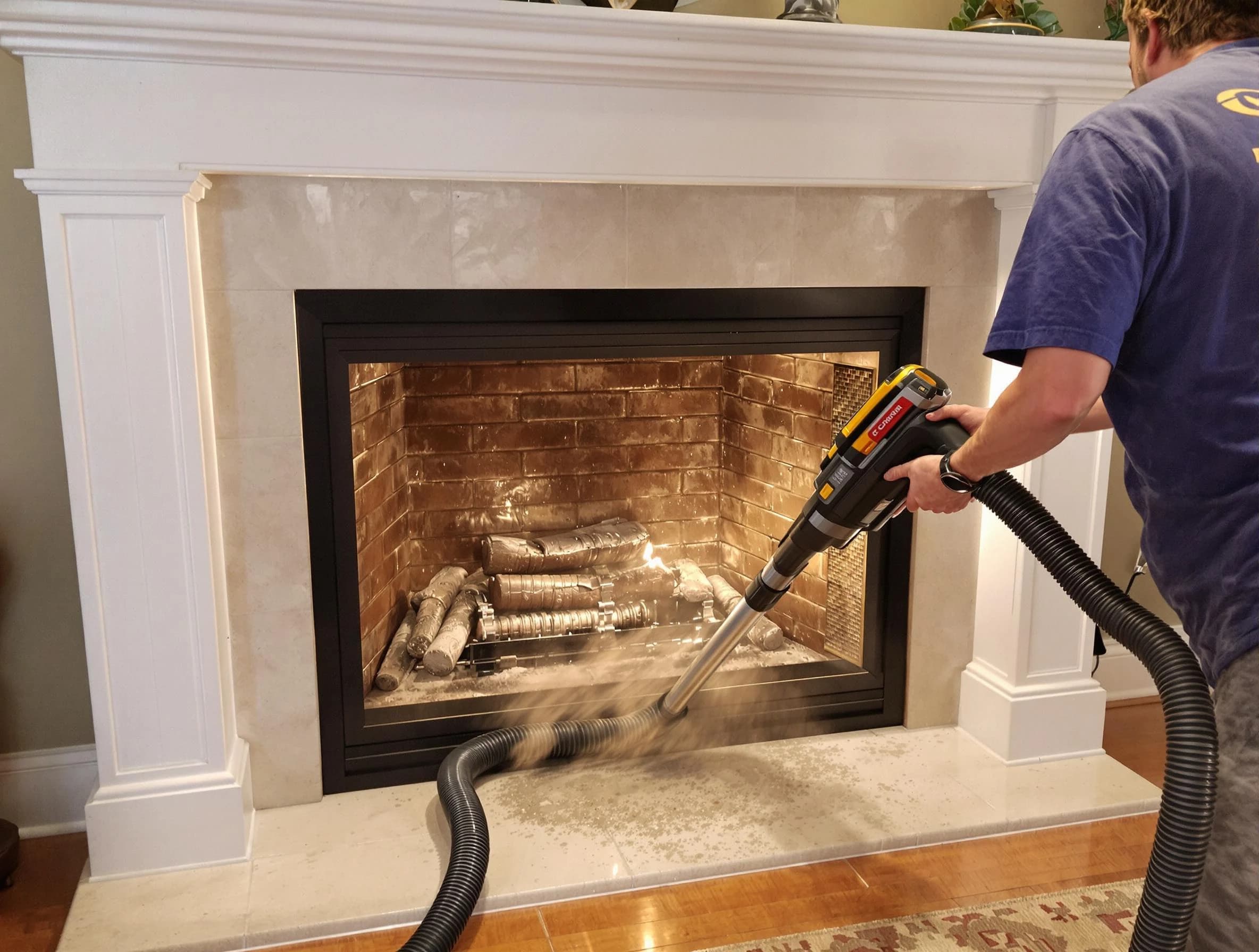 Fireplace cleaning performed by Plain City Chimney Sweep in Plain City, UT