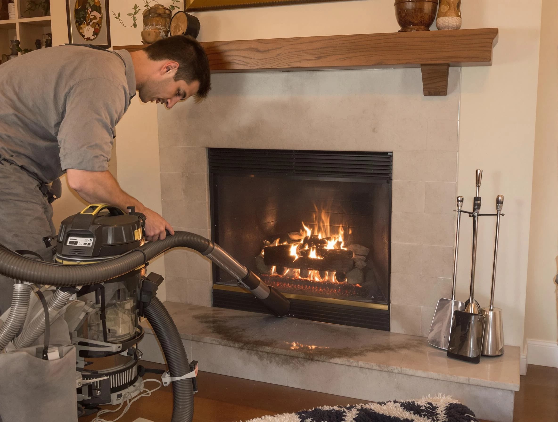 Routine fireplace upkeep by Plain City Chimney Sweep in Plain City, UT