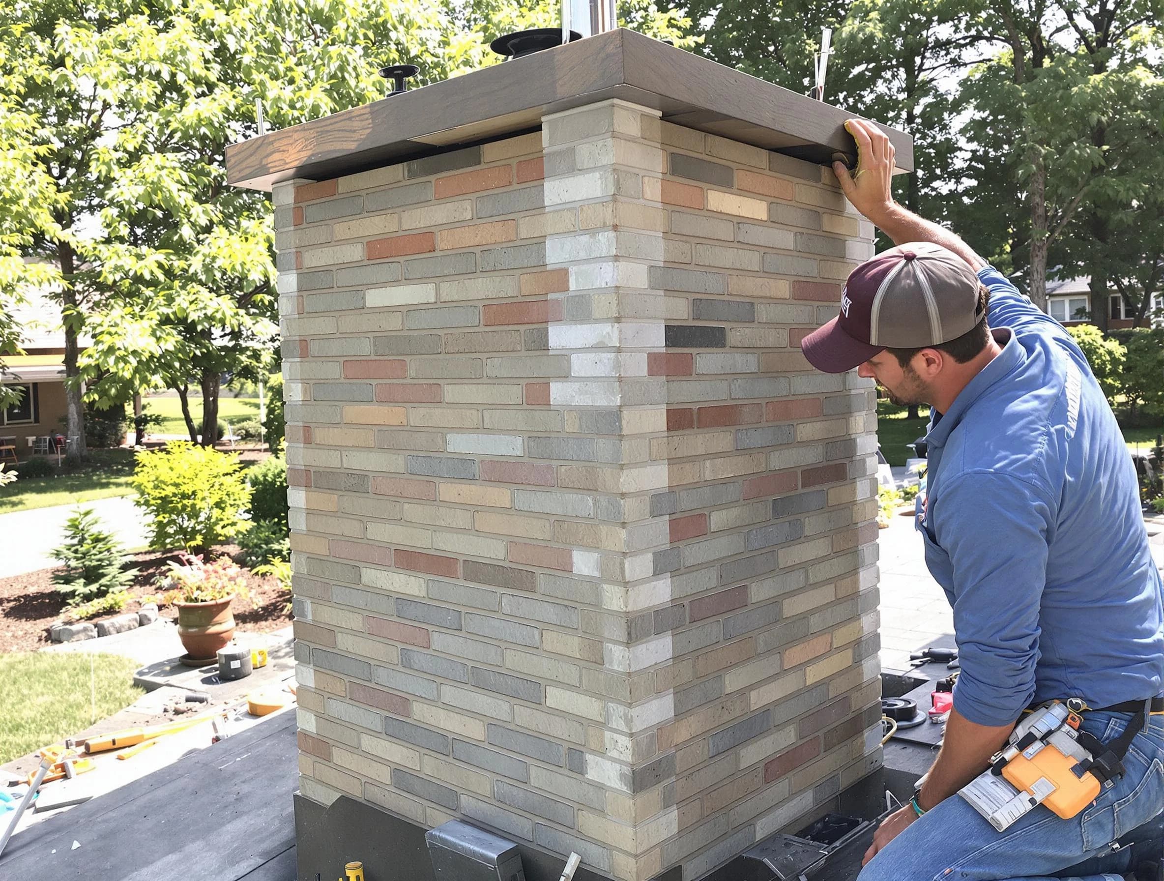 Plain City Chimney Sweep completing a modern chimney remodel in Plain City, UT