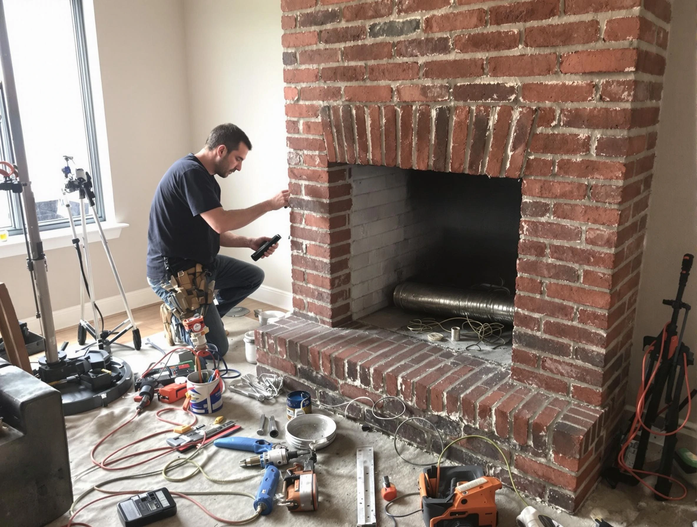 Plain City Chimney Sweep specialist finalizing chimney liner service in Plain City, UT