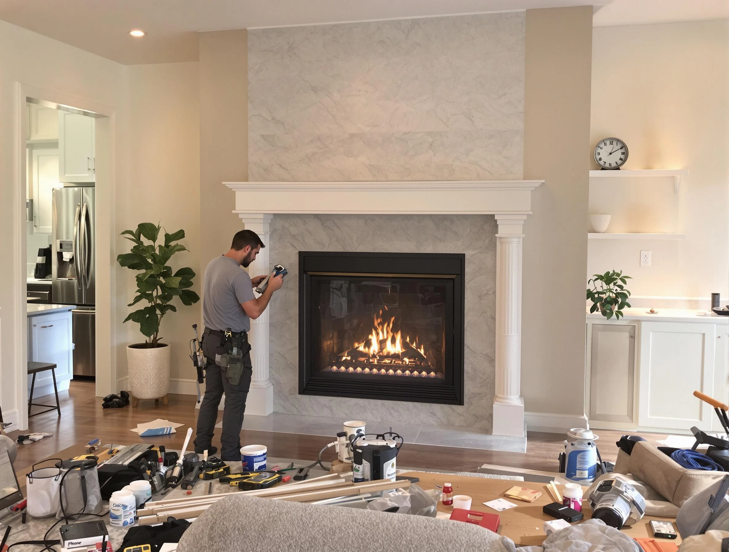 Newly installed fireplace by Plain City Chimney Sweep in Plain City, UT
